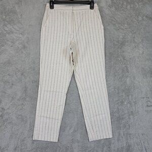ASOS Pants Womens 4 White Stripe Linen Blend Tapered Dress Trousers Work Office